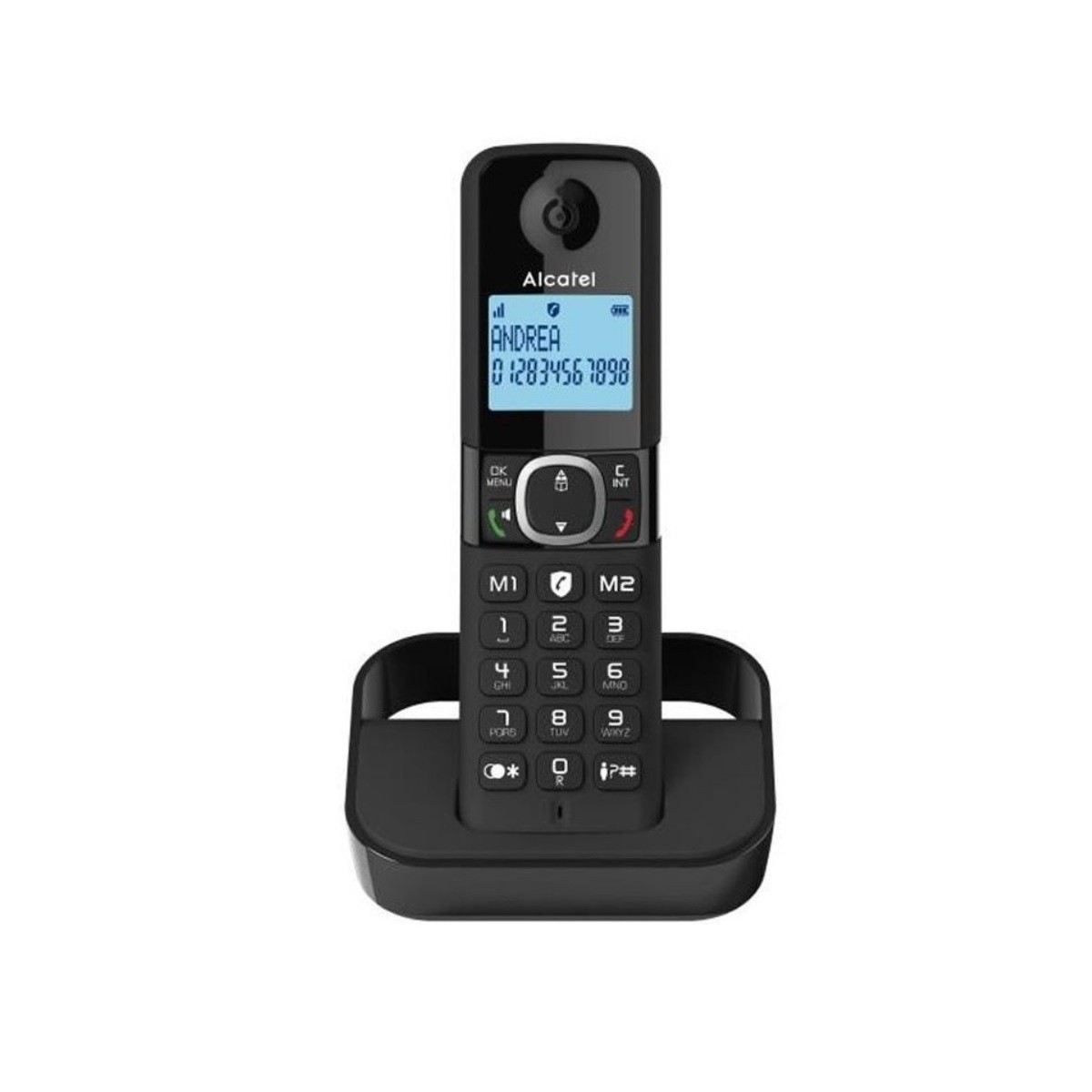 Alcatel F860NOIR Téléphone Sans Fil Design Noir pour Salon et Bureau Moderne