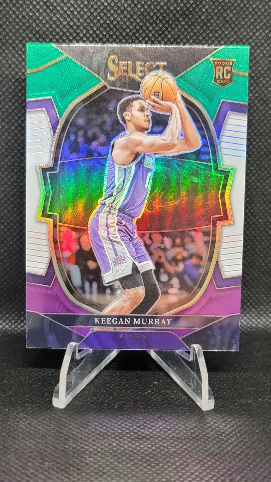 2022-23 Panini Select Basketball #81 Keegan Murray RC Green White Purple Prizm