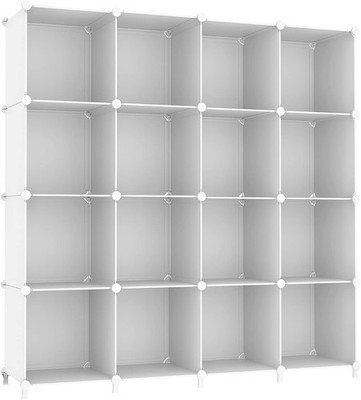Kleiderschrank mit 16 Würfeln, Storage Shelves, DIY Regal Würfel, PP Steckreg...