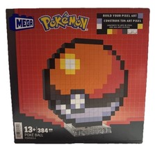 Mega Bloks Pokemon Classic Poke Ball, Pixel Art, 342 Piece Building Set NEW