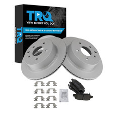 Trq Rear Brake Pad And Rotor Set Semi Metallic G Coated Vented Rotors