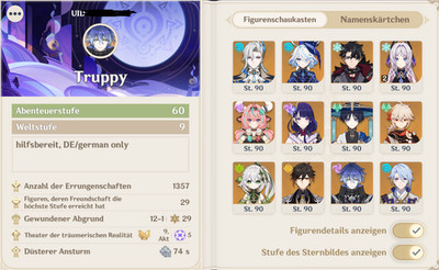 AR 60 Genshin Impact Account (EU) Citlali C2 / mehere 5 Stars / Flins Main LVL90
