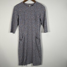 Women  s J. McLaughlin Dress 3/4 Sleeve Blue Orange XS Pockets Career