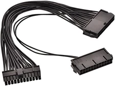 ATX Power Supply Adapter Cable 24 Pin Dual PSU Connector
