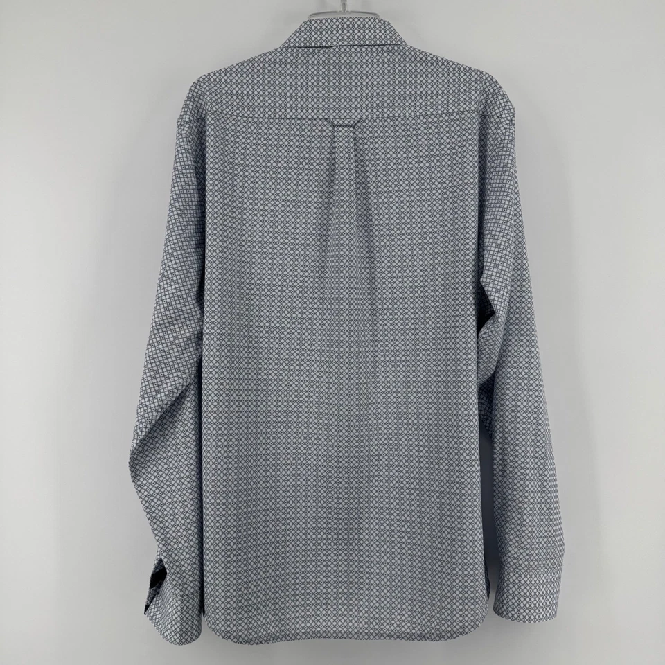 Camisa 7 Diamonds Saturday Express 4 vías elástica con botones blanca azul para hombre XL Foto 3 de 4