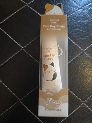 Tony Moly Squishmallows Frosted Milk Coconut Cam Cat Key Chain Lip Gloss