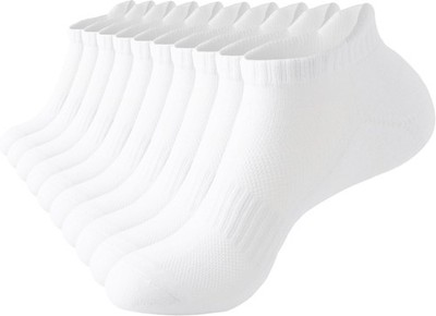 Ankle Socks for Women, Cushioned Low Cut Running Breathable 5-9, White 