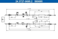 Seilzug Feststellbremse Hinten FüR Ford C-MAX II Van Focus III Kasten/Kombi