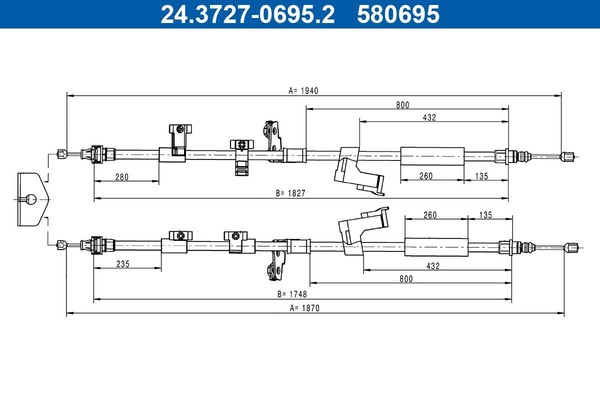 Seilzug Feststellbremse Hinten FüR Ford C-MAX II Van Focus III Kasten/Kombi-image