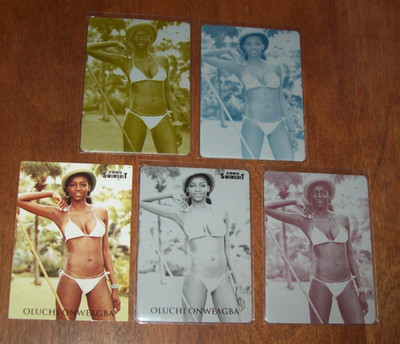 2005 SI Swimsuit Oluchi Onweagba (4) Yellow Blue Magenta Black Print Plates