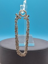 READ DISC Antique 925 Sterling Silver Flat Byzatine Style Bracelet NEEDS REPAIRS