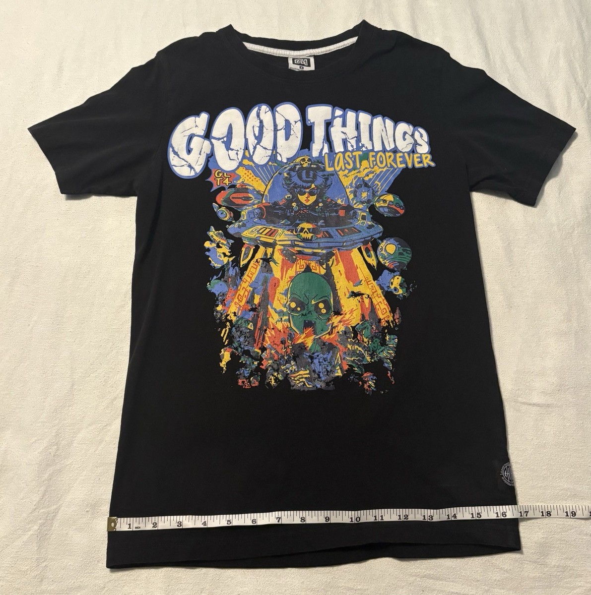 GTL4 Good Things Last Forever Alien UFO Graphic T-Shirt - Size Small Streetwear View 5