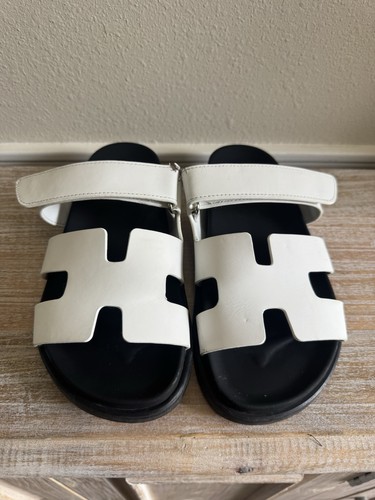 HERMES Women's Sandals White Chypre Sandals Size 39 EU