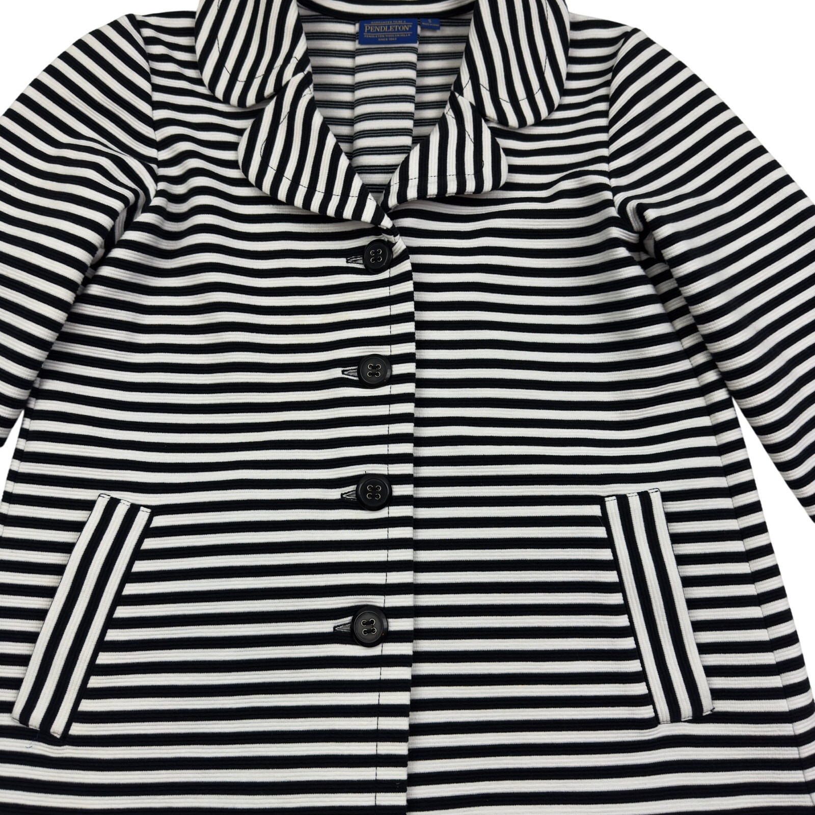 Pendleton Cotton Blend Striped Retro Button-Front… - image 2