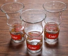 Vintage Libbey Coca-Cola Glass Hurricane Floating Candle Holders set of 3