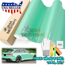 High Gloss Seafoam Green Car Vinyl Wrap Sticker Decal Sheet Film DIY Air Release