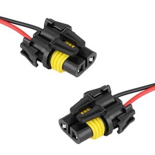 2 PCS Female Adapter Wiring Harness Sockets, 9005 9006 9012 HB3 HB4 Waterproof