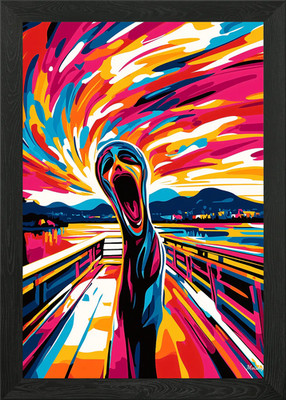Pop Art Vision des Schreis gerahmtes Wandbild Poster Leinwanddruck Bild