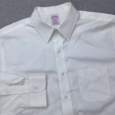 Brooks Brothers Dress Shirt Mens 16-33 White Madison Non-Iron Supima TINY FLAW