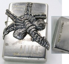 Briquet à huile zippo métal Alien 20ème anniversaire Facehugger 1998 rare