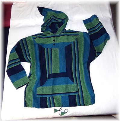 NEU* XL+ Baja Zipfel-Kapuzen PULLi Goa HOODY ETHNO Boho HIPPIE Hemd ÖKO Waldorf