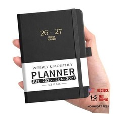 Pocket Calendar 2026-2027, Small Mini Academic Planner Weekly and Black