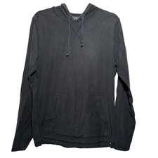 Lucky Brand Vintage Inspired Hoodie Charcoal Gray Cotton Pullover Size S