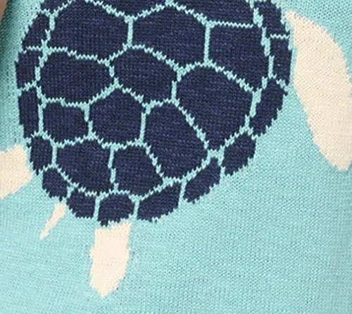 Denim & Co. Women's Top Sweater Sz M Patterned Elbow Sleeve Crew Blue A694614 - Image 3 of 4