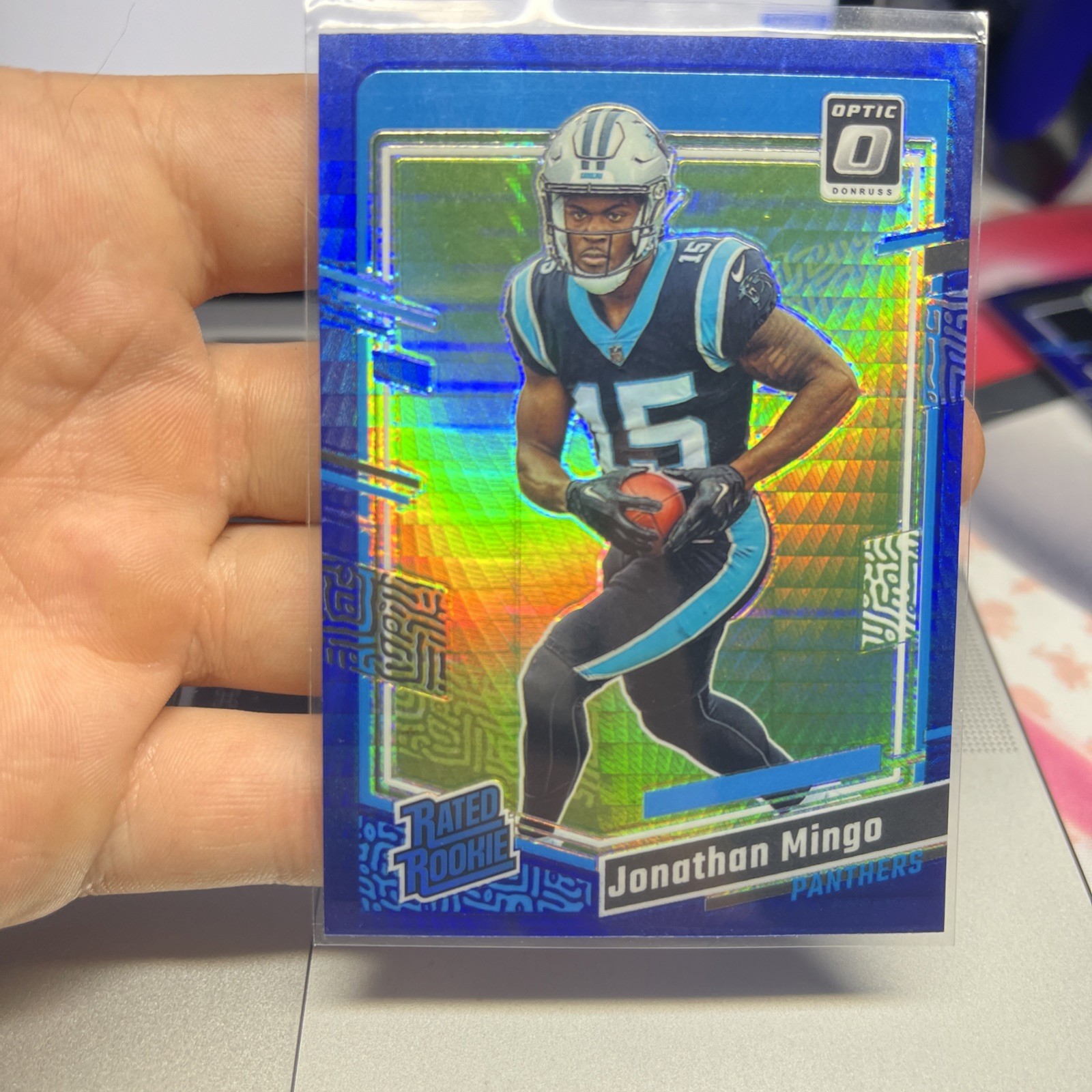 2023 Panini Donruss Optic - Rated Rookie Jonathan Mingo #215 Blue Hyper Prizm...