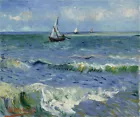 van gogh oil painting Canvas Print Unframe Seascape at Saintes Maries2