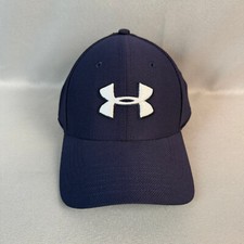 Under Armour Blitzing 3.0 Fitted Hat Mens M/L Navy Blue/White Cap New NWT