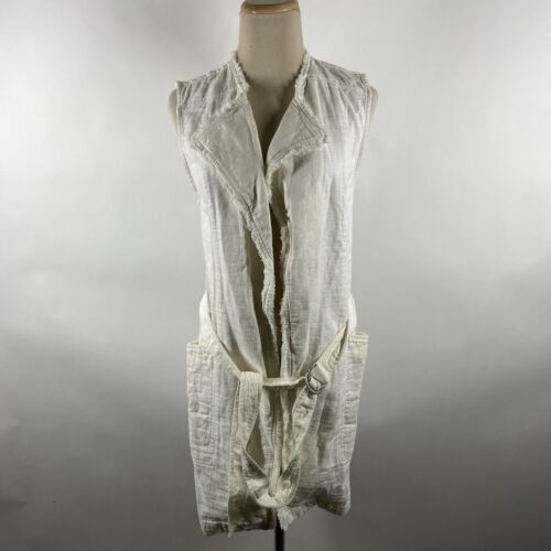 NEW Anthropologie Elevenses Small Luna Frayed Belted Sleeveless Duster Vest - Picture 2 of 11