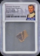 Napoleon Bonaparte Swatch From Trousers Worn During Siege of Moscow CAG Authen