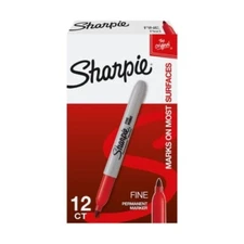 12 Red Sharpie PERMANENT Markers IN BOX Fine 30002 FREE SHIPPING BUY4 GET 5% OFF