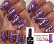 BLUESK GEL NAIL POLISH LILAC PURPLE GLITTER CHRISTMAS DC04 NAIL LED UV SOAK OFF