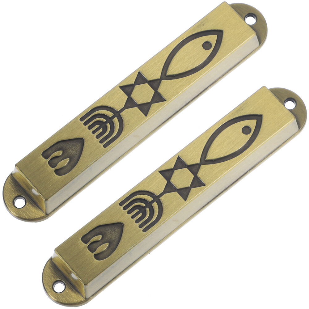 2pcs Metal Mezuzah Ornament Scripture Mezuzah Vintage Mezuzah Plaque