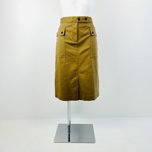 M&S Skirt UK 12L Tall A-line Box Pleats Retro 70s Utilitarian Minimalist - Picture 5 of 24