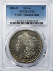 1880 O $1 Morgan Silver Dollar PCGS AU53 VAM 7 Rusted Date Micro Small O