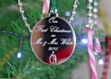 First Christmas as Mr and Mrs PERSONALISED 1st Xmas Tree Decorations Bauble