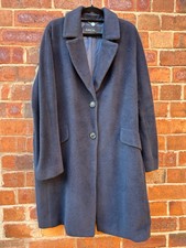 Marc Cain Navy Blue Alpaca Wool Blend Kimono Coat Size N5 Uk16