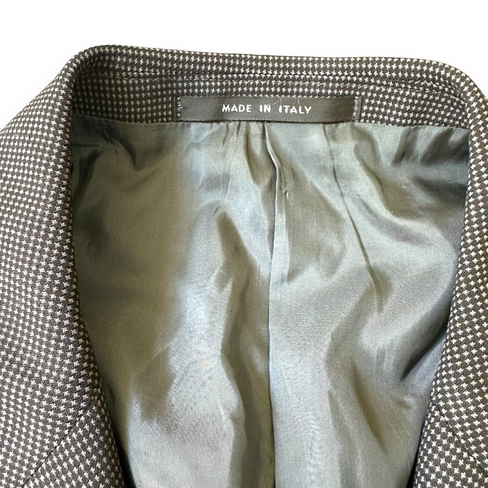 Abrigo Blazer Deportivo Armani Collezioni 42L De Colección Pata de Gallo Negro Blanco Lana Italia Foto 3 de 4