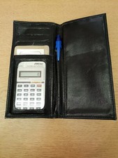 Pocket Calculator FORTEC LC-223 MINI, With Black Leather Wallet AC97