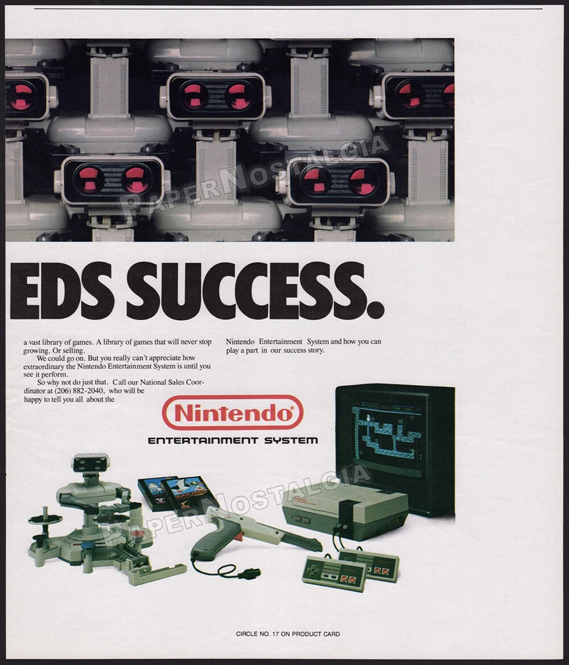 NINTENDO R.O.B. / Robot - Original 1986 early Trade AD / NES game promo / poster - Image 3 of 3