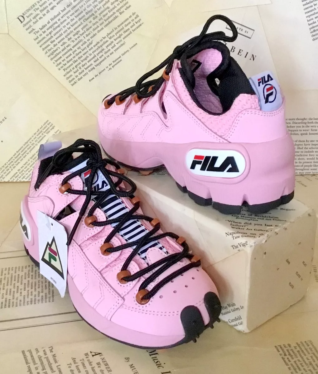 FILA Sneaker Pink Leather Trailpacer Trainers Black Lace Grip Rubber 5 NEW |