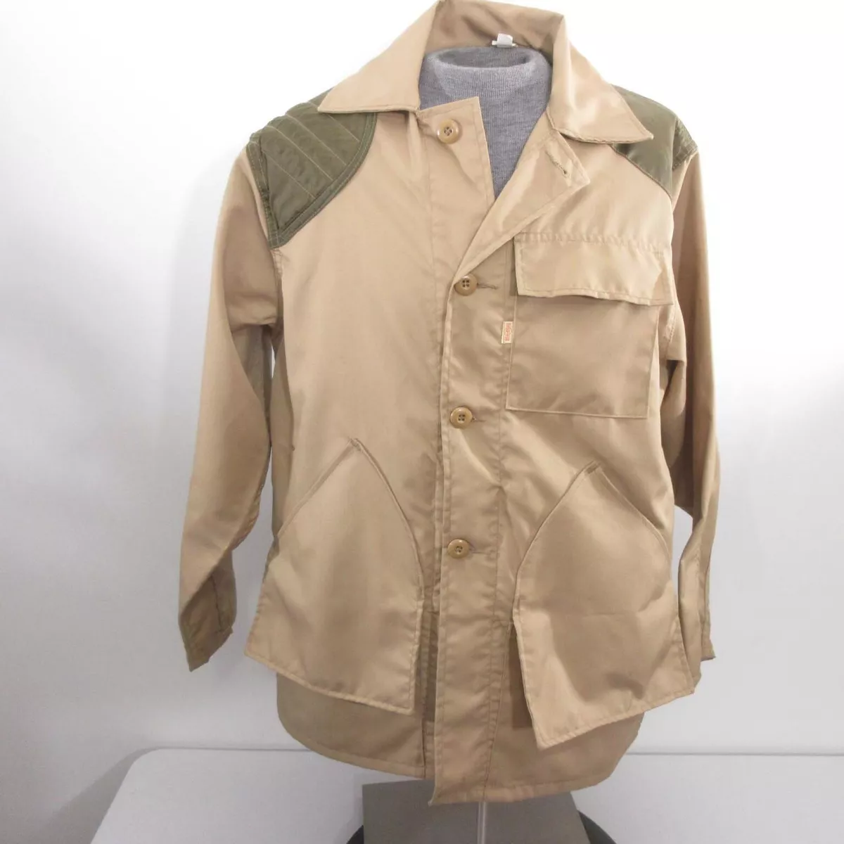Vintage SafTbak Hunting Jacket w Game Pouch Brown Made in USA Mens Size M