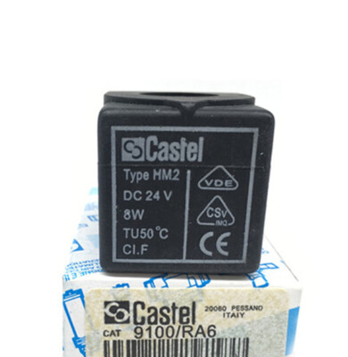 Castel 9100/RA6 Type HM2 Solenoid Valve Coil DC24V 8W TU50  New KD