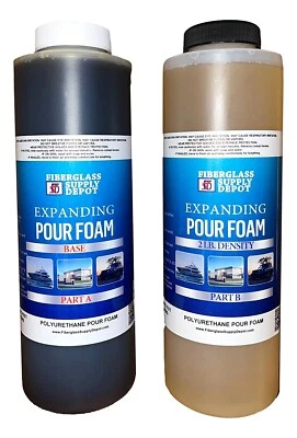 FIBERGLASS SUPPLY DEPOT, INC. Liquid 2Lb Density Expanding 2 Part Closed Cell Polyurethane Pour Foam:Qt. Kit