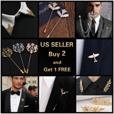 14 style Men's Brooch Lapel Badge Suit Pin Chest Metal Collar Pin Accessories