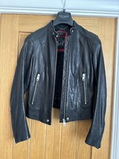 Diesel- Ladies Black Leather Jacket Size 8- Nearly New