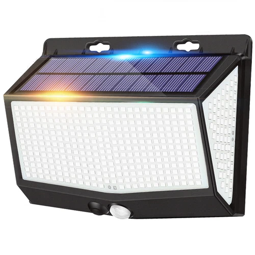 468 LED Solar Power PIR Motion Sensor Lights Outdoor Garden Security Wall Lamp - Picture 1 of 12